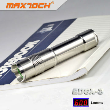 Maxtoch ED6X-3 14500 600LM T6 Cree levou lanterna porta-chaves de aço inoxidável